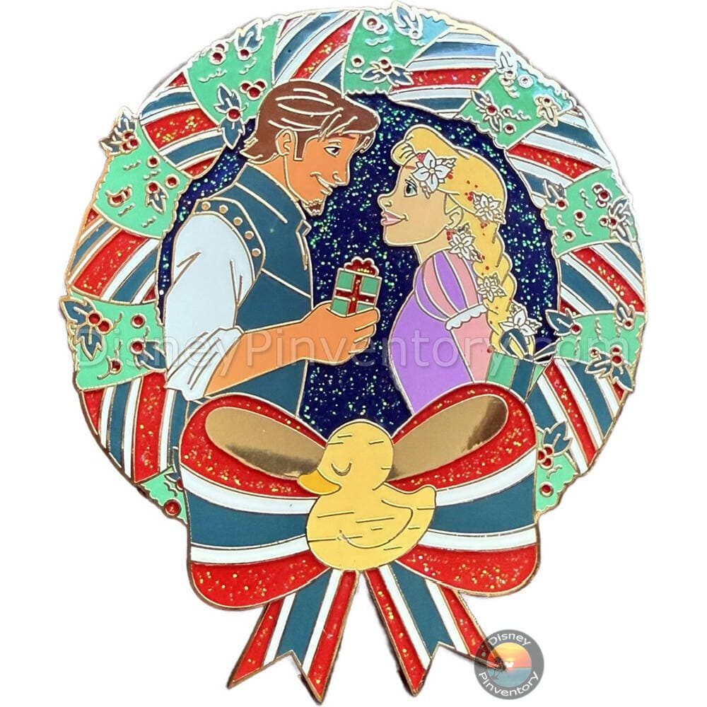 Flynn Rider & Rapunzel Christmas Wreath Pin - Disney Pins Blog Exclusive - Pin 41434