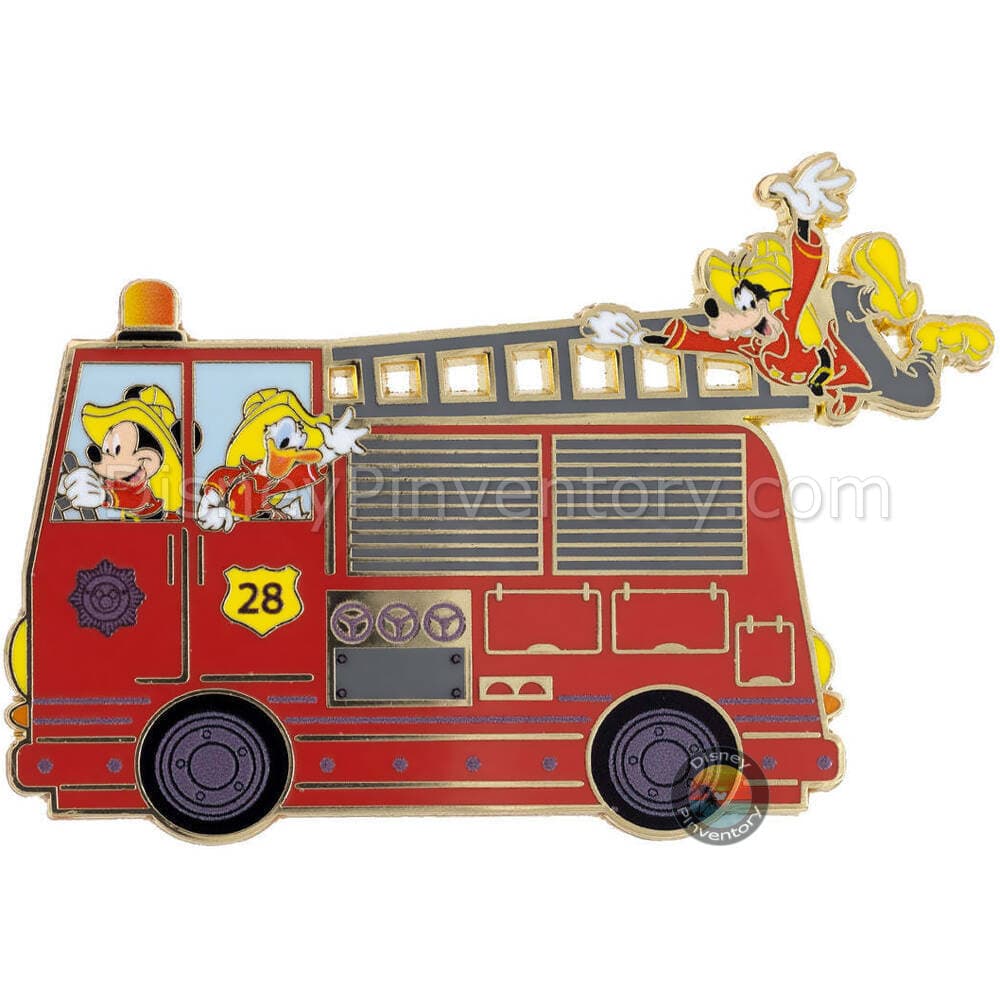 Disney Mickey, Donald, and Goofy Engine 28 Firefighters Pin - PALM Exclusive - Pin 41464