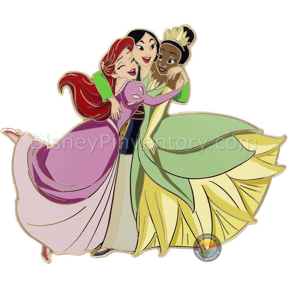Disney Princess Royal Hug Ariel, Mulan, and Tiana Pin - PALM Exclusive - Pin 41465