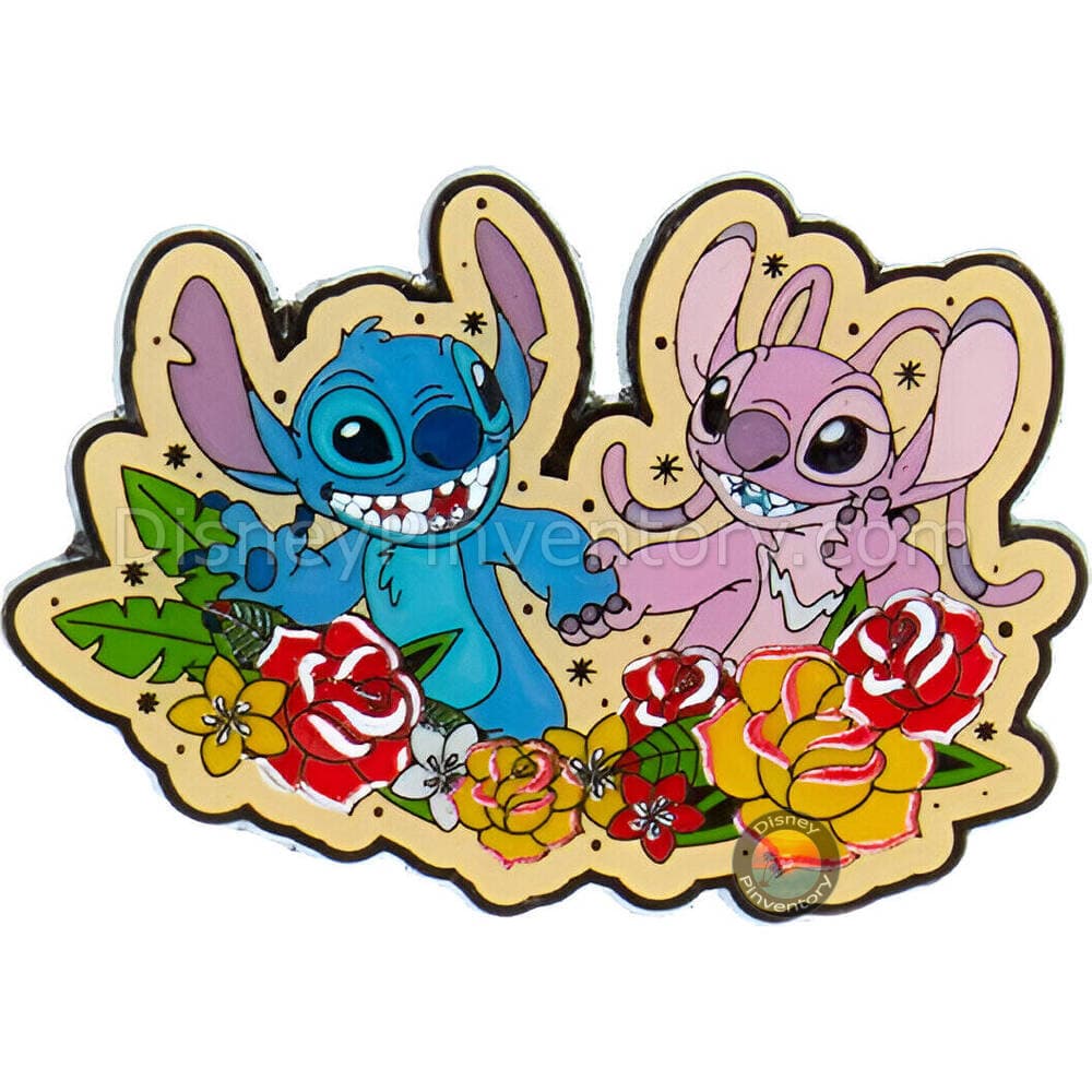 Loungefly Disney Stitch & Angel Portrait Blind Box Pin Set - Roses Pin - Pin 41496