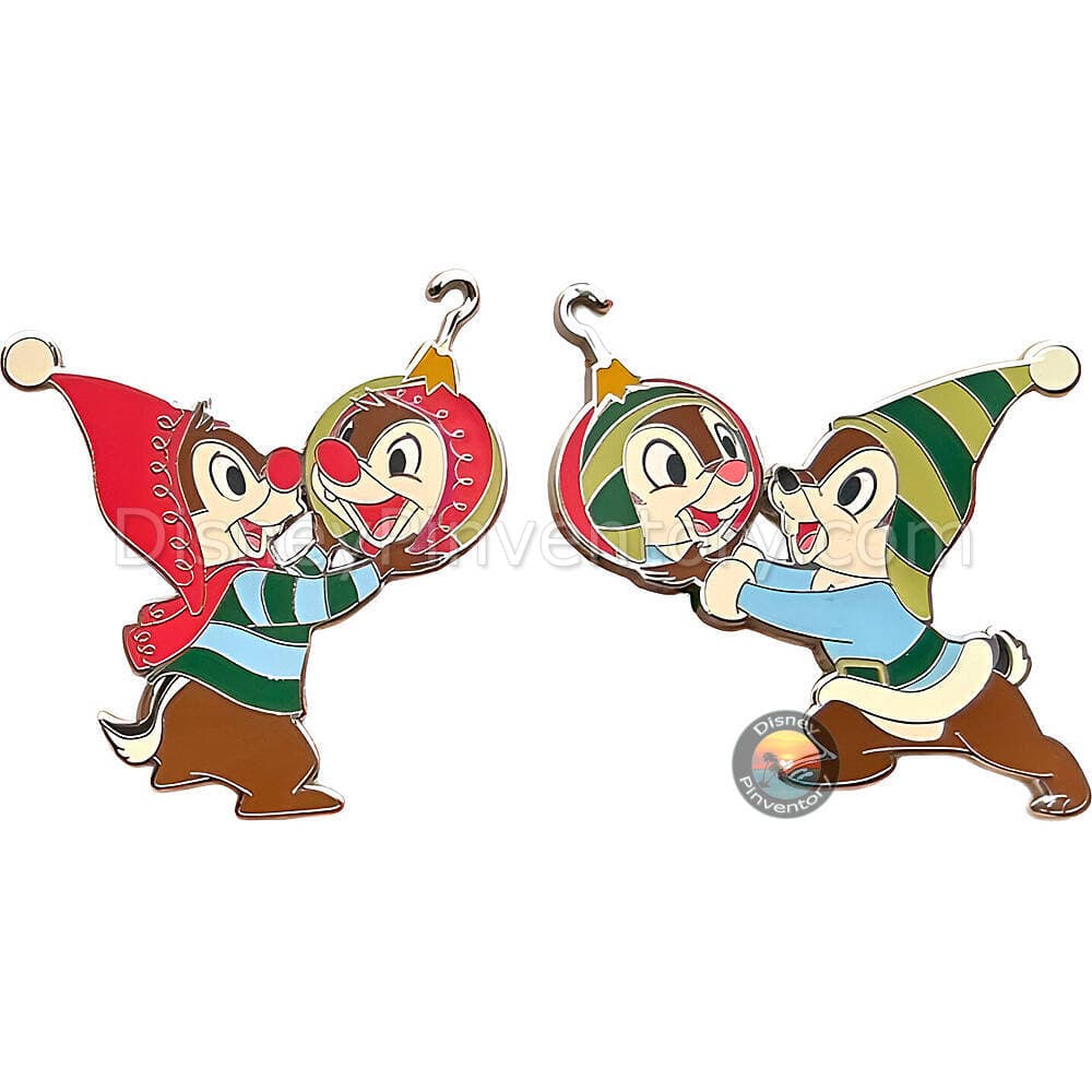 Disneyland Paris Chip & Dale Christmas Pin Set - Pin 41676