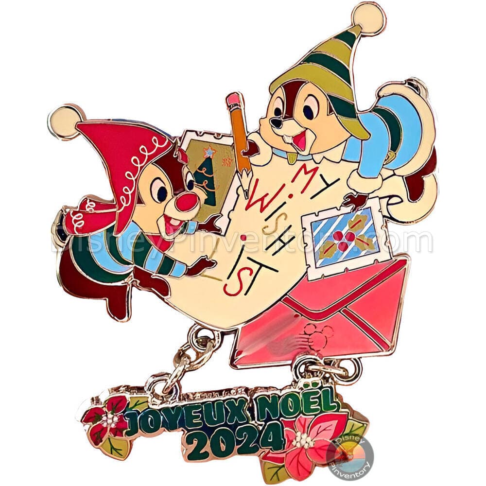 Disneyland Paris Chip & Dale Merry Christmas Wish List Pin 2024 - Pin 41687