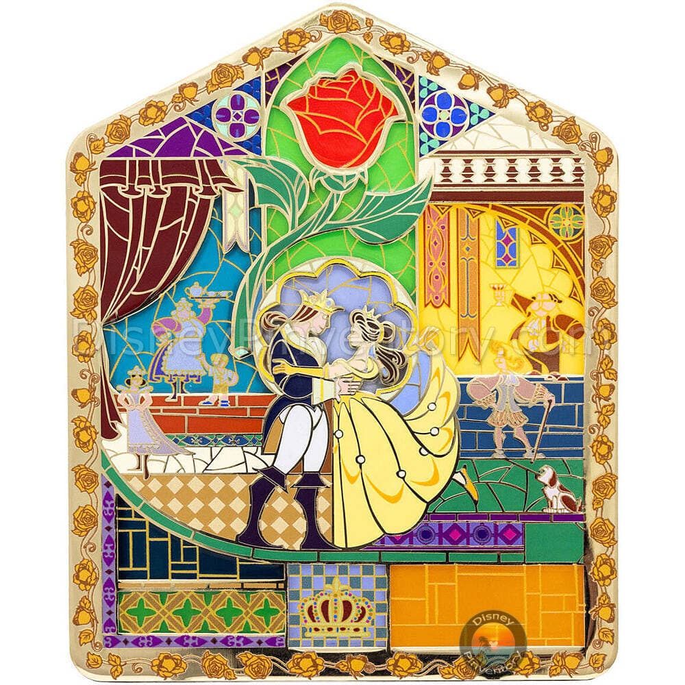 Disney Beauty and the Beast Stained Glass Jumbo Pin - PALM Exclusive - Pin 41715