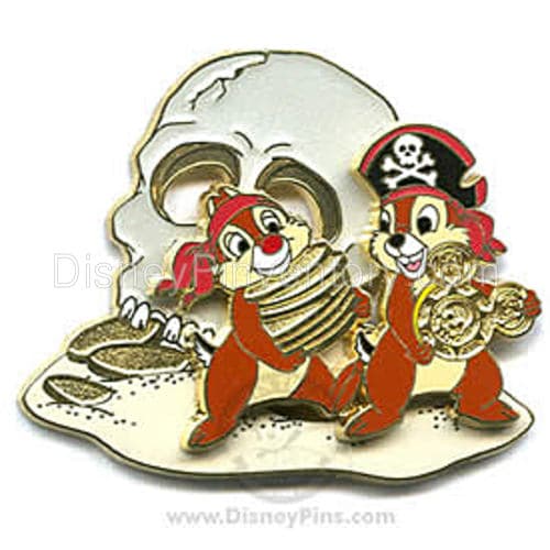 Pirates of the Caribbean "Legend of the Golden Pins" - Golden Mickey Icon Collection - Chip and Dale - Pin 4178