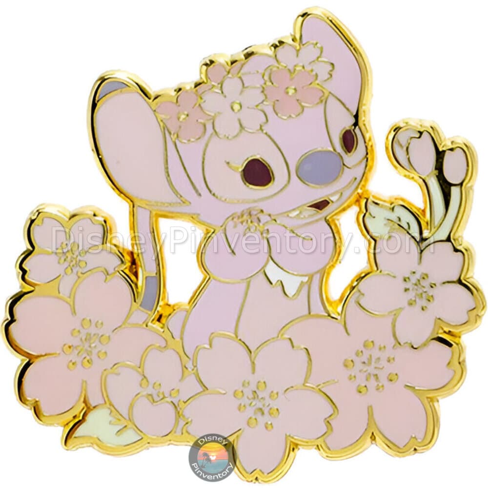 Loungefly Disney Lilo & Stitch Cherry Blossom Floral Blind Box Pin Set - Angel Sitting Among Flowers - Pin 42066