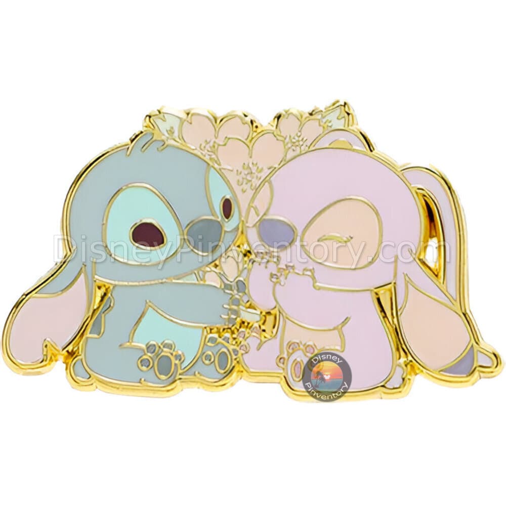 Loungefly Disney Lilo & Stitch Cherry Blossom Floral Blind Box Pin Set - Stitch & Angel with Flowers - Pin 42067