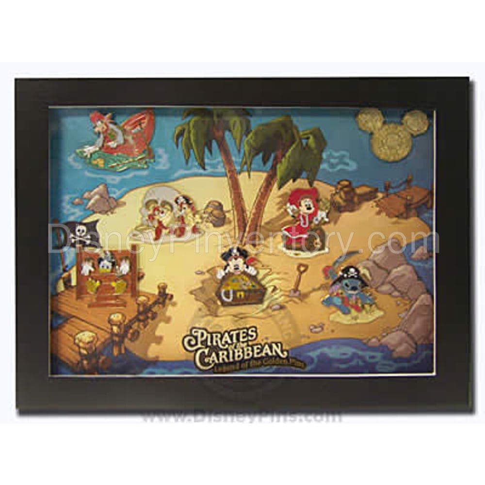 Pirates of the Caribbean "Legend of the Golden Pins" - Golden Mickey Icon Frame Set - Pin 4229