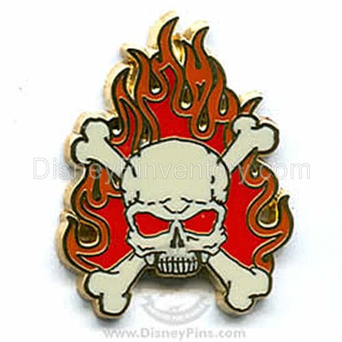 Pirates of the Caribbean "Legend of the Golden Pins" - Mini Character Pin Box Set - Flame Skull Pin - Pin 4238