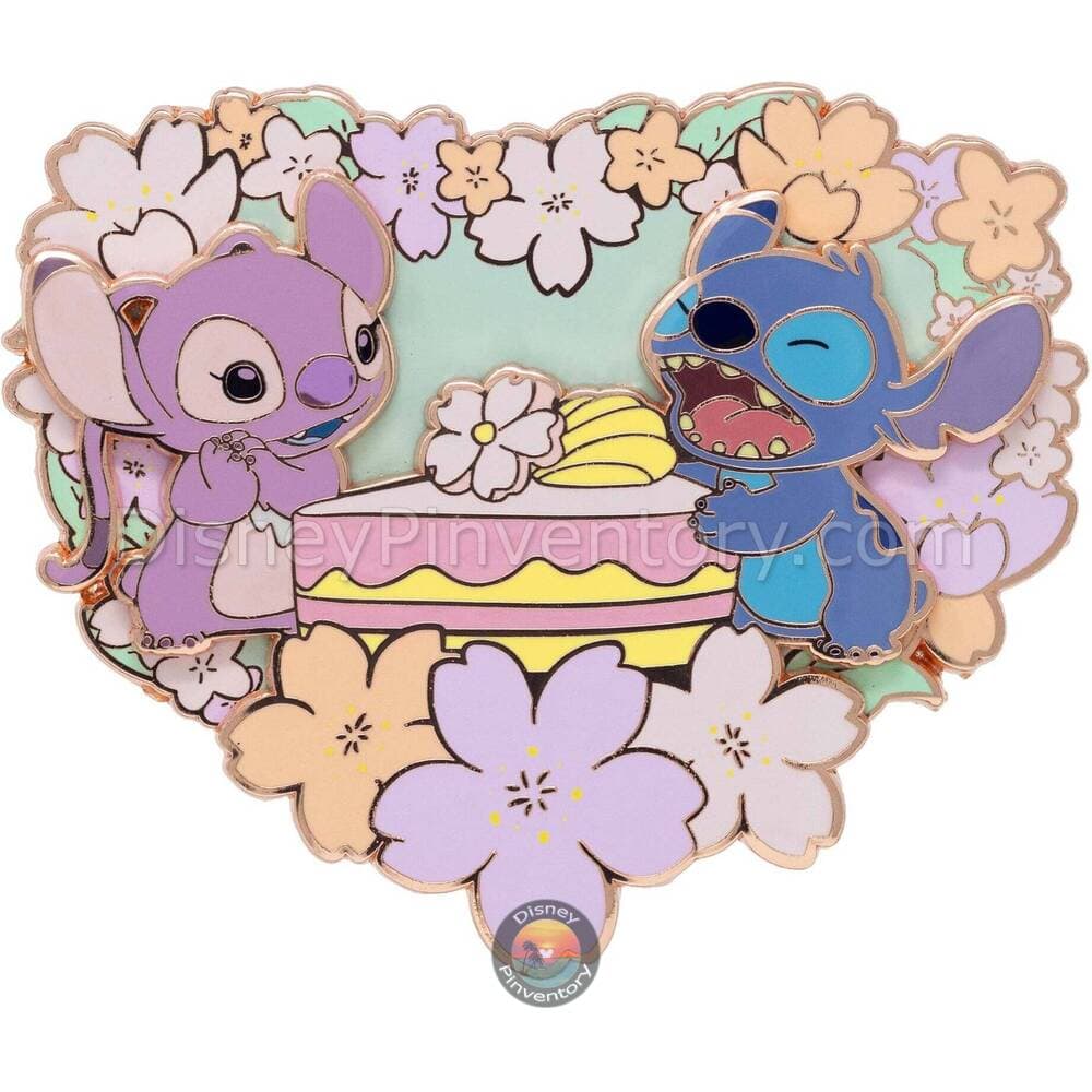 Disney Cherry Blossom Series Stitch and Angel Jumbo Pin - PALM Exclusive - Pin 42393
