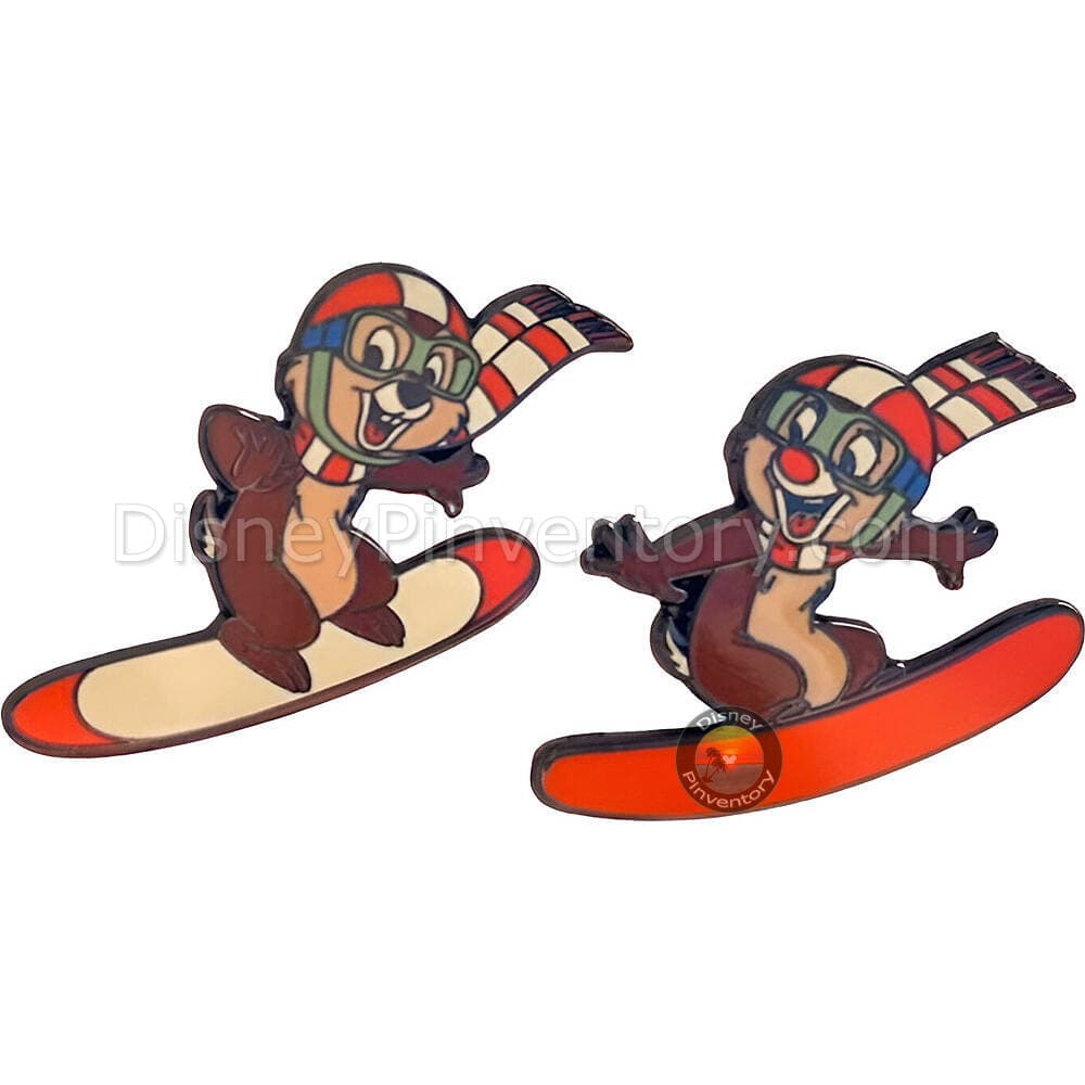 Disneyland Paris Chip & Dale Ski Pin Set - Pin 42433