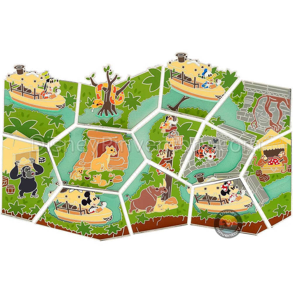 Walt Disney World Jungle Cruise Mystery Pin Set - Disney Attraction Map Puzzle Series - Pin 42466