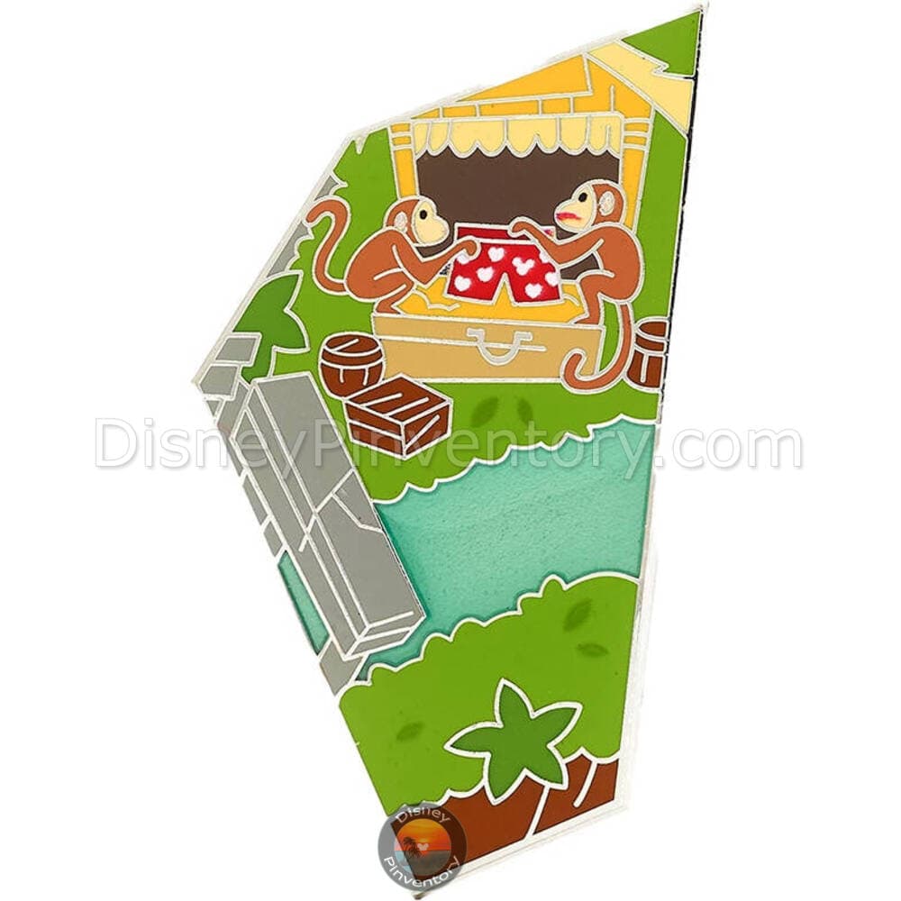 Walt Disney World Jungle Cruise Mystery Pin Set - Monkeys Pin - Disney Attraction Map Puzzle Series - Pin 42475