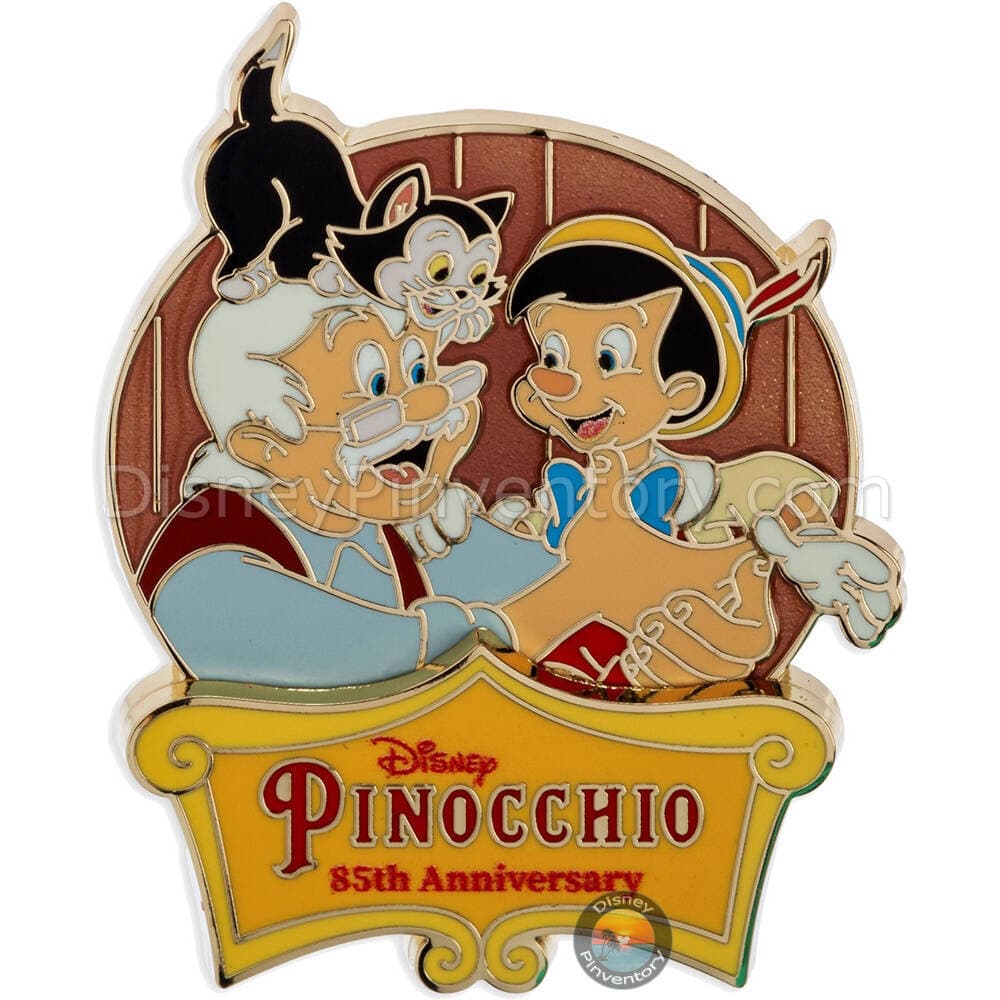 Pinocchio 85th Anniversary Pin Set - Pinocchio, Geppetto, and Figaro - Pin 42756