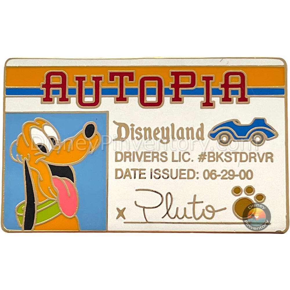 Disneyland Resort Autopia Driver's License Series - Pluto - Pin 42907