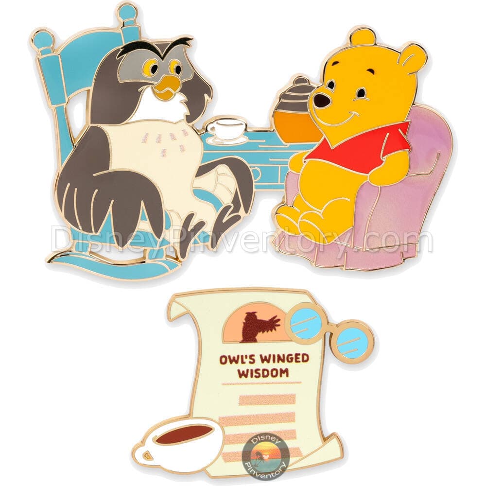 Winnie the Pooh and Owl Pin Set - Hundred Acre Wood Series - April - Pin 43685