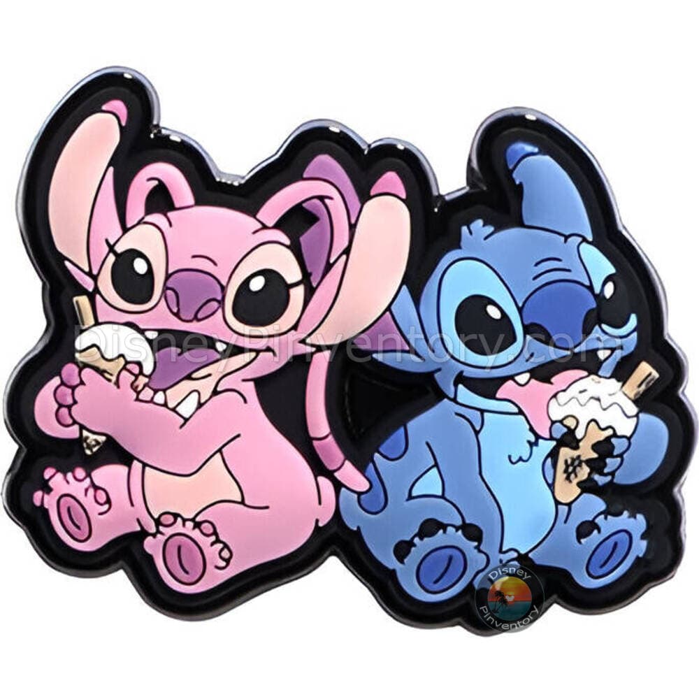 Disney Stitch & Angel Vacation Blind Box Scented Pin Set - Angel & Stitch Eating Ice Cream - Pin 43912