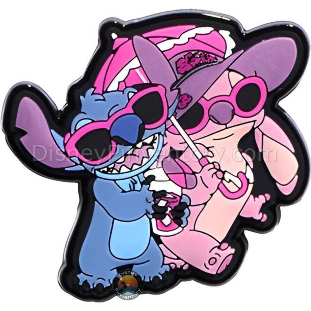 Disney Stitch & Angel Vacation Blind Box Scented Pin Set - Stitch & Angel Walking - Pin 43913
