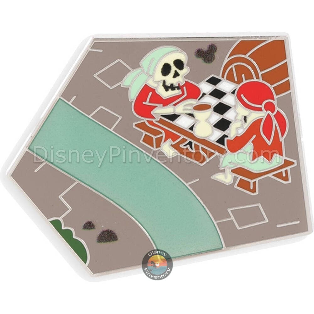 Disneyland Pirates of the Caribbean Mystery Blind Pin Set - Pirates Playing Chess - Pin 44114