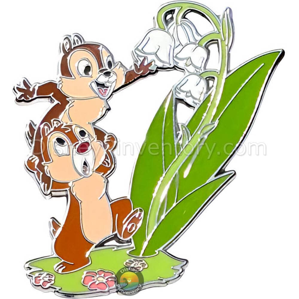 Sprigs of Lily of the Valley Pin: Chip & Dale - Disneyland Paris - Pin 44157