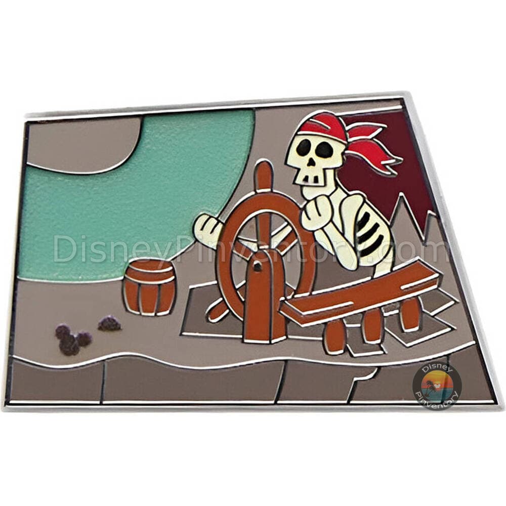 Walt Disney World Pirates of the Caribbean Mystery Pin Set - Pirate Skeleton at Ship's Wheel - Pin 44227