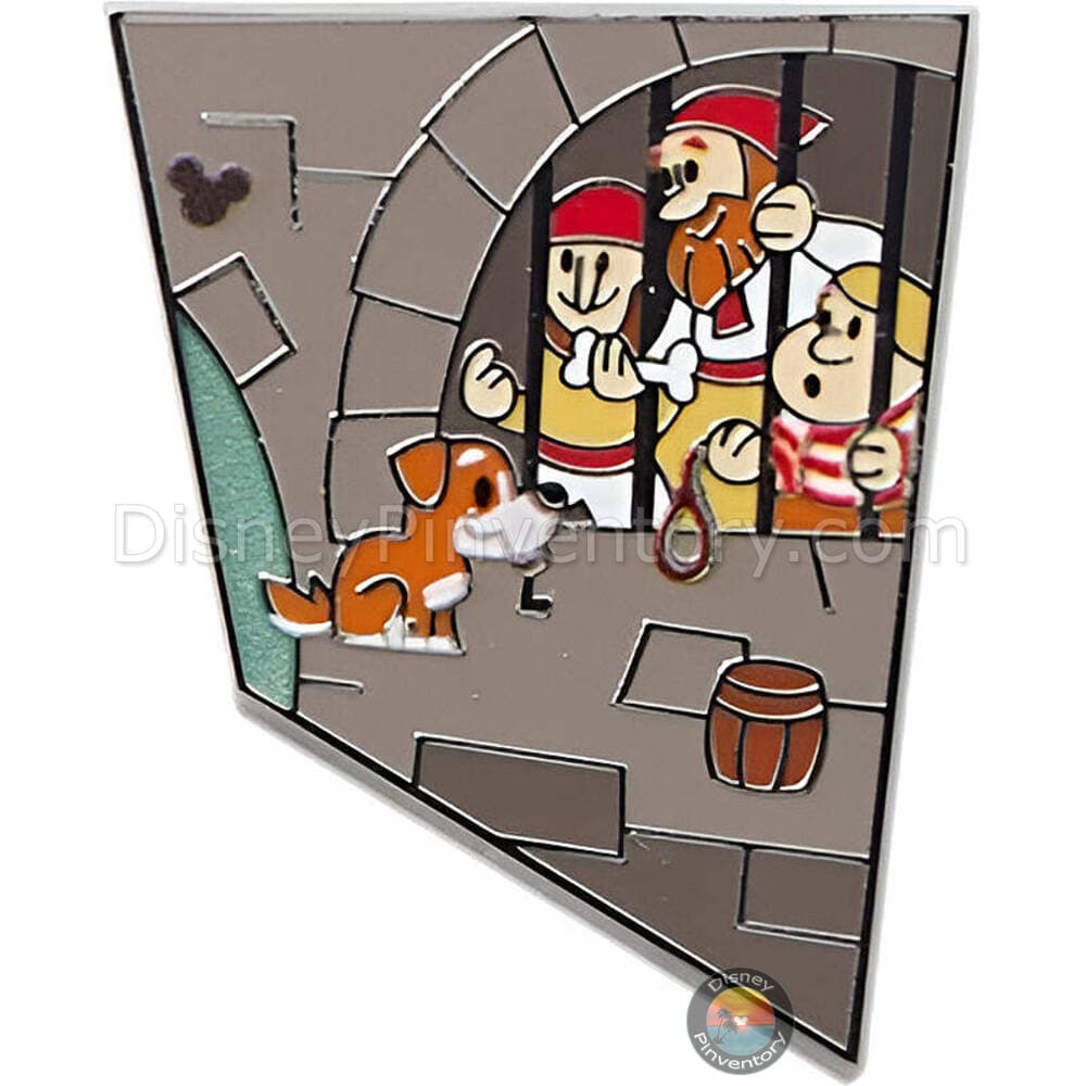 Walt Disney World Pirates of the Caribbean Mystery Pin Set - Jailer Dog with Prisoners - Pin 44236