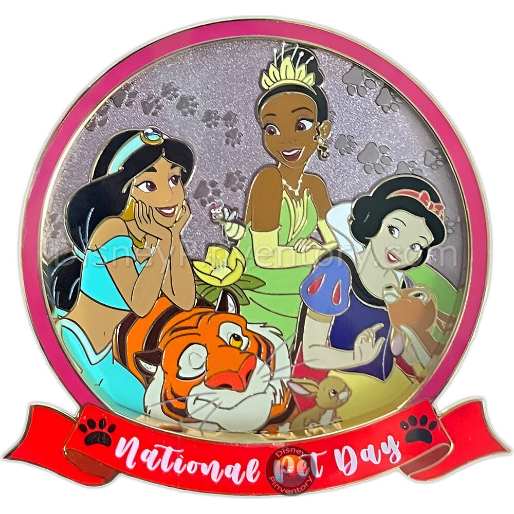National Pet Day: Jasmine, Tiana, & Snow White - Walt Disney Company Store - Pin 44416