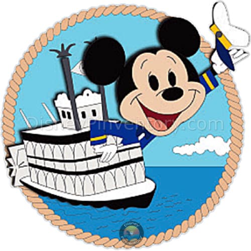 Disneyland Flashback Newspaper Pin Set - Captain Mickey Mouse on Mark Twain Riverboat - Niftie Fifties Flashback Pin Event - Pin 44746