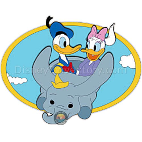 Disneyland Flashback Newspaper Pin Set - Daisy & Donald Duck on Dumbo the Flying Elephant - Niftie Fifties Flashback Pin Event - Pin 44747