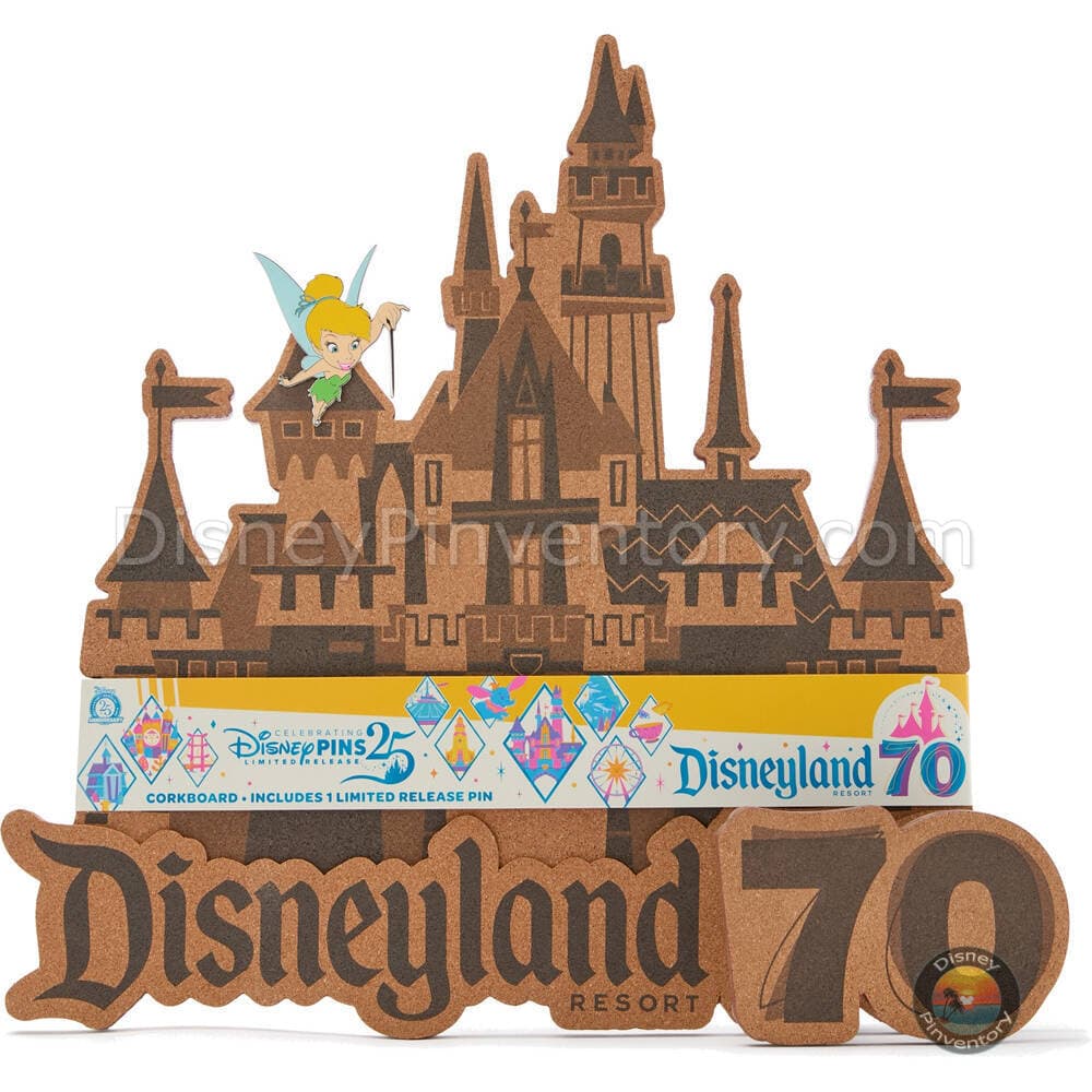 Disneyland 70th Anniversary Pin Collector's Board with Tinker Bell Pin - Pin 44826