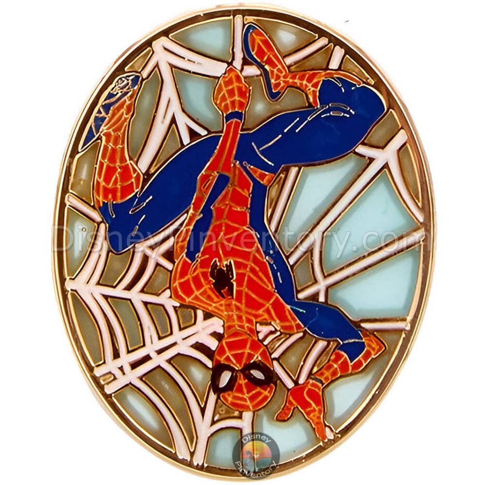 Loungefly Marvel Spider-Man Stained Glass Blind Box Pin Set - Hanging in Web - BoxLunch Exclusive - Pin 45636