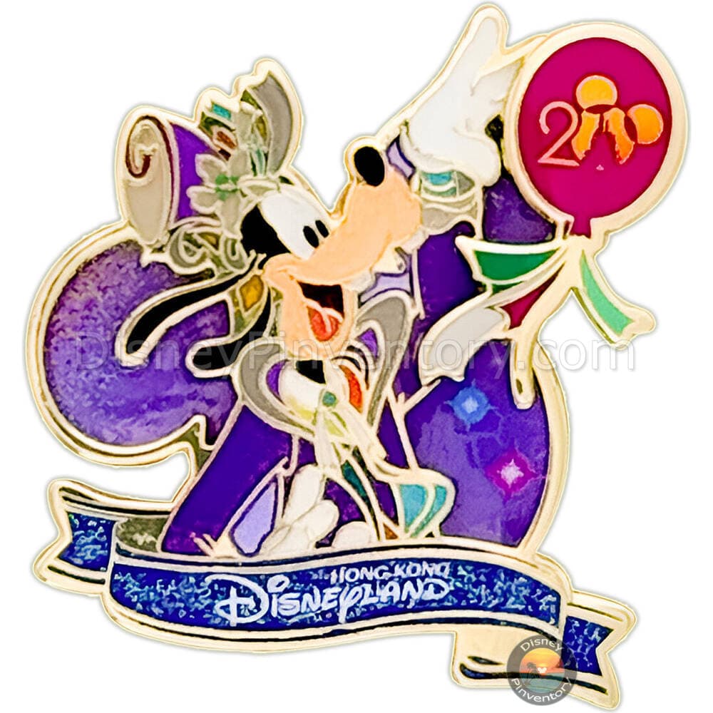 20th Anniversary Grand Celebration Goofy Pin - Hong Kong Disneyland - Pin 45725