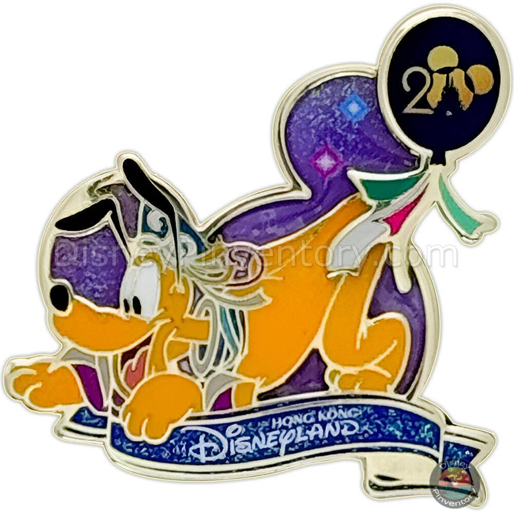 20th Anniversary Grand Celebration Pluto Pin - Hong Kong Disneyland - Pin 45726