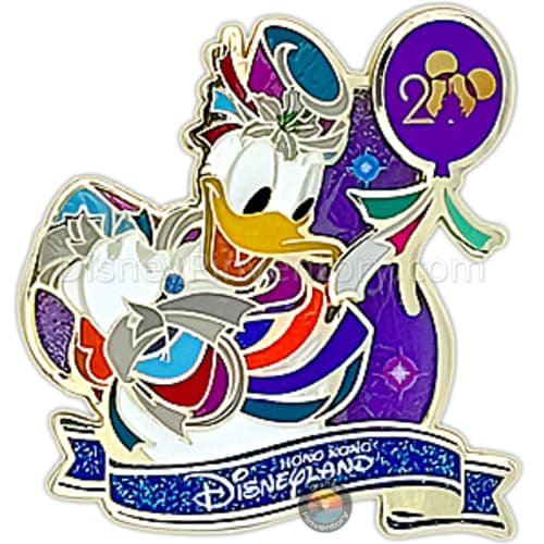 20th Anniversary Grand Celebration Donald Duck Pin - Hong Kong Disneyland - Pin 45727