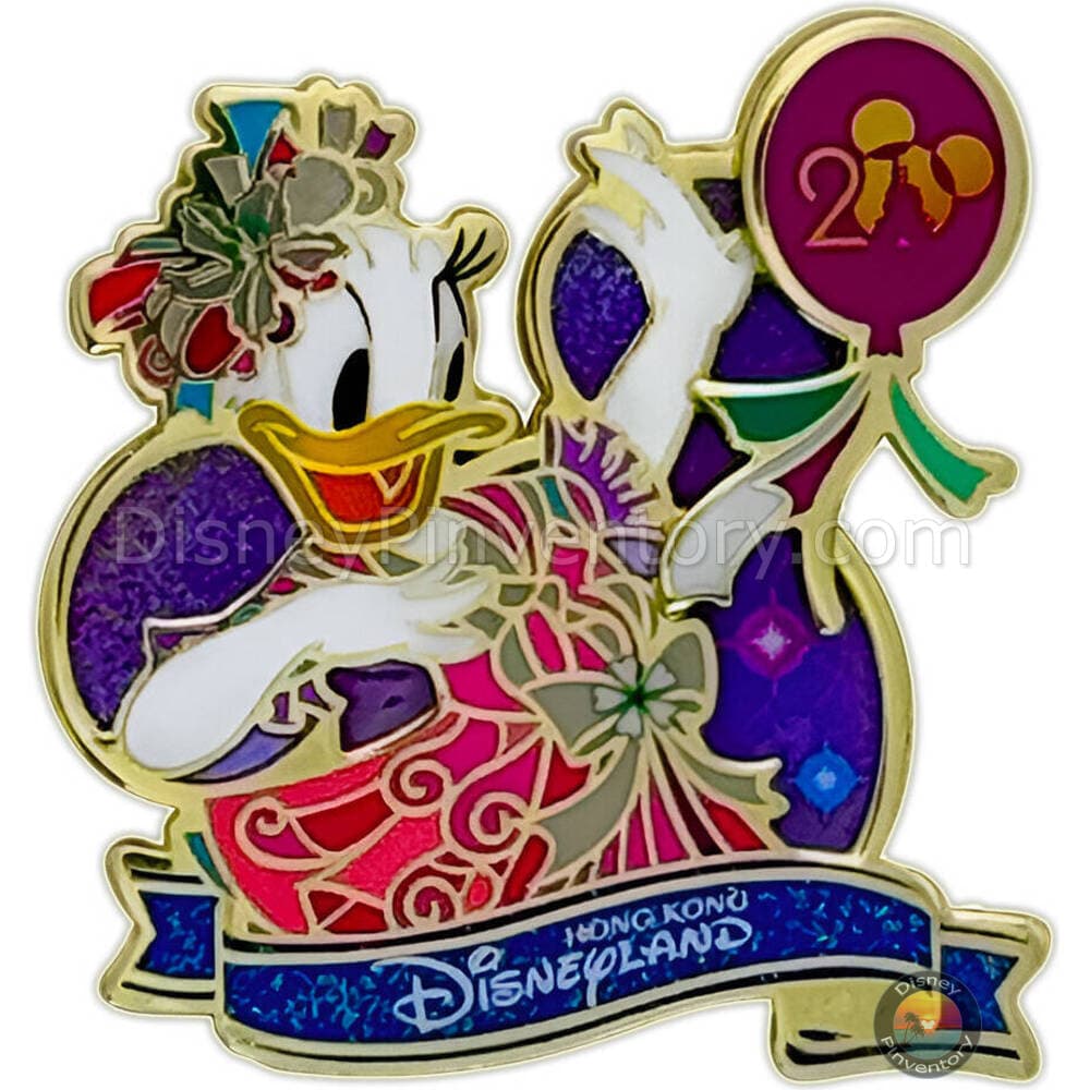 20th Anniversary Grand Celebration Daisy Duck Pin - Hong Kong Disneyland - Pin 45728