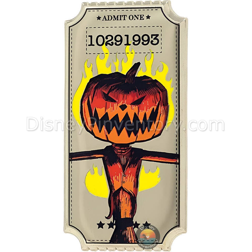 Disney Nightmare Before Christmas Ticket Series 3 Mystery Pin Set - Pumpkin King Chaser - PALM Exclusive - Pin 45813