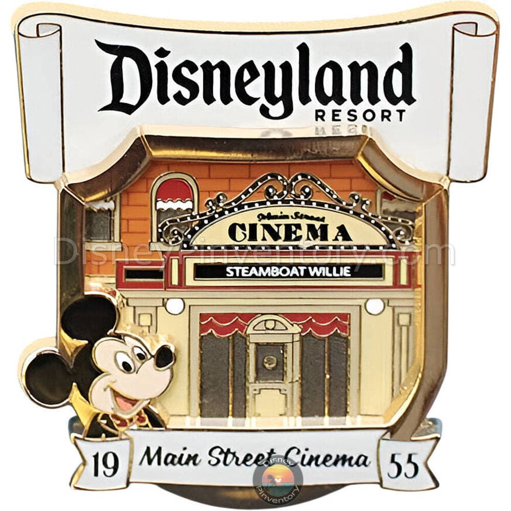 Disneyland Opening Day Attraction Posters: Main Street Cinema Mickey Mouse - Pin 45999