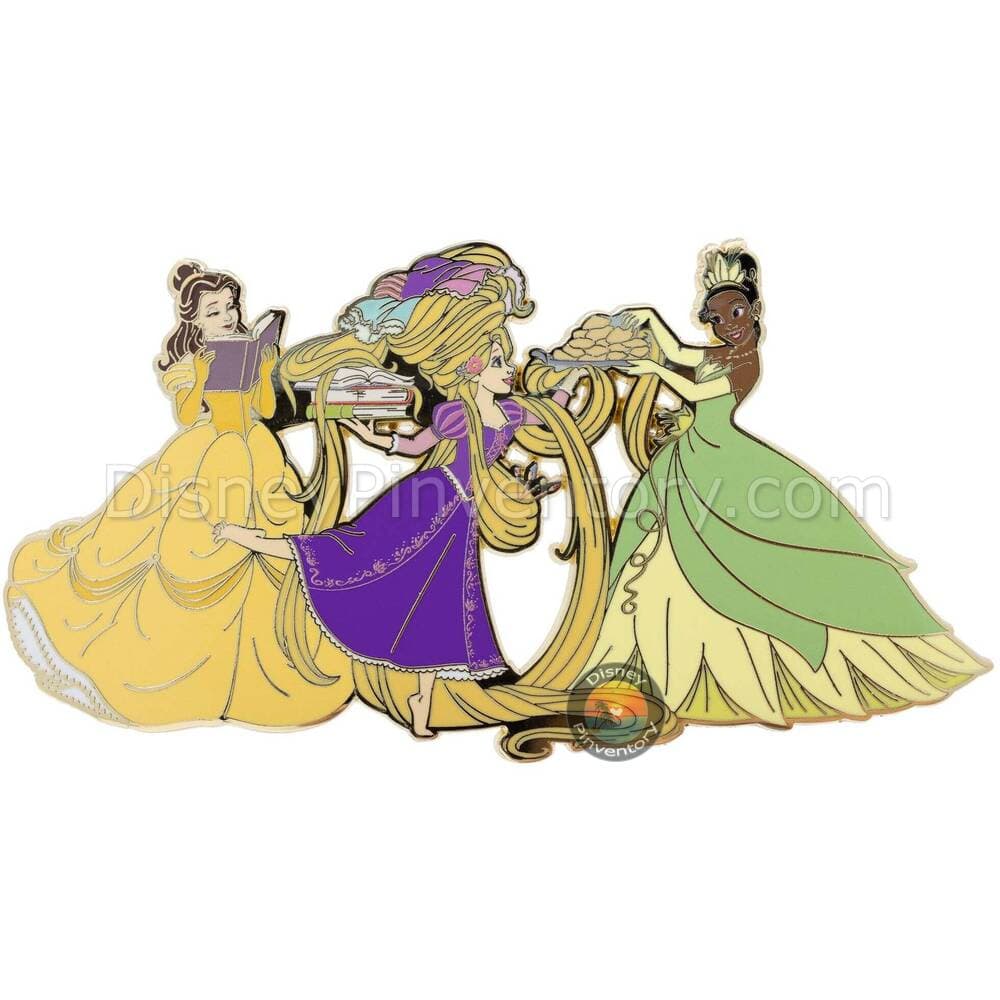 Disney Princess Belle, Rapunzel, and Tiana Jumbo Pin - PALM Exclusive - Pin 46048