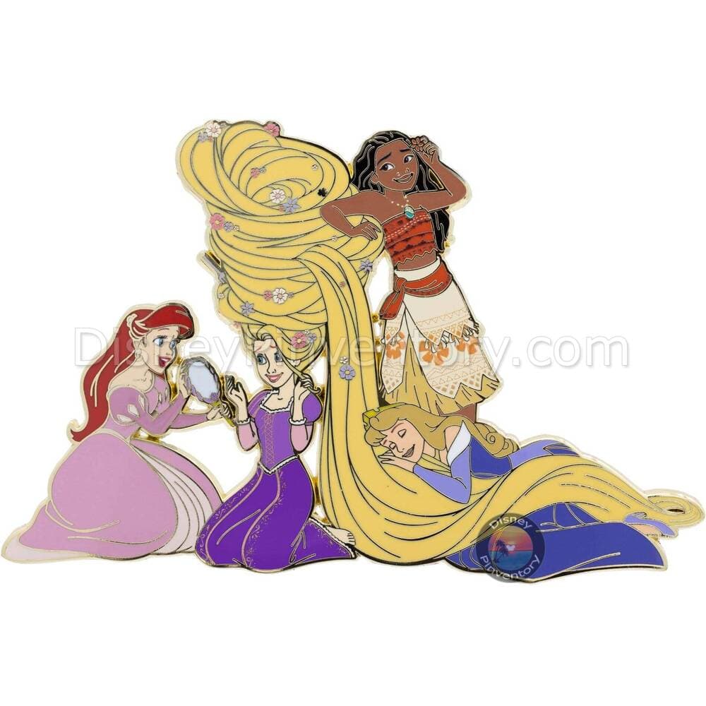 Disney Princess Ariel, Rapunzel, Moana, and Aurora Jumbo Pin - PALM Exclusive - Pin 46049