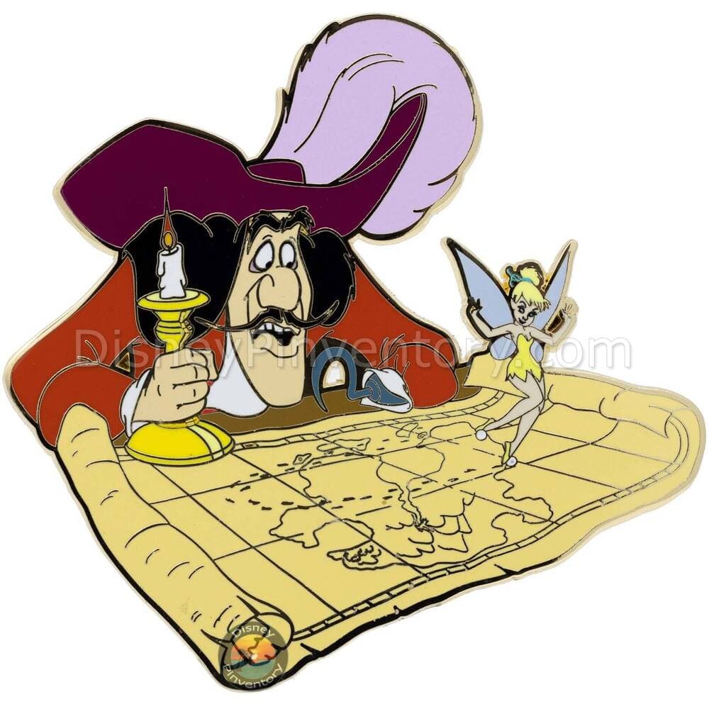 Disney Peter Pan Hook Map with Tinker Bell Pin - PALM Exclusive - Pin 46343