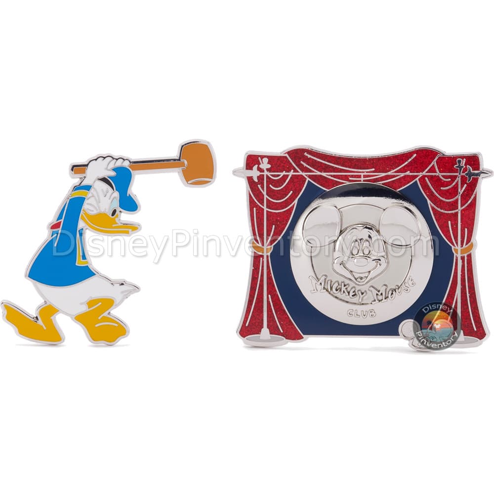 Donald Duck and Gong Pin Set - The Mickey Mouse Club 70th Anniversary - Pin 46964