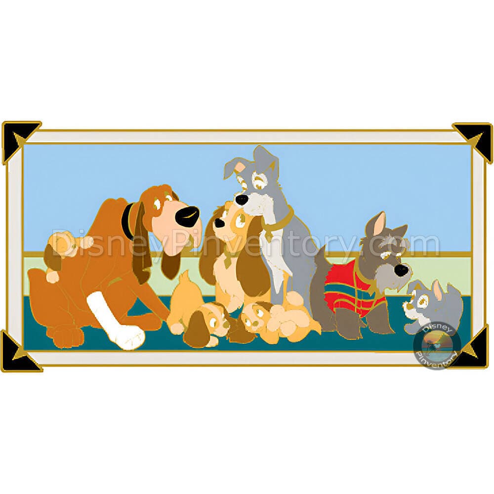 Lady & The Tramp with Puppies Pin - Pin 47617