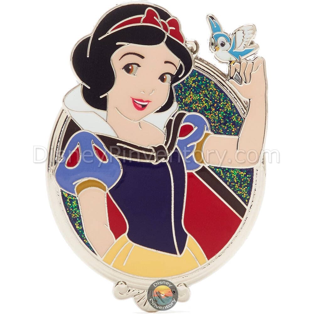 Princess Glitter Portrait Snow White and Blue Bird Pin - Pin 47753