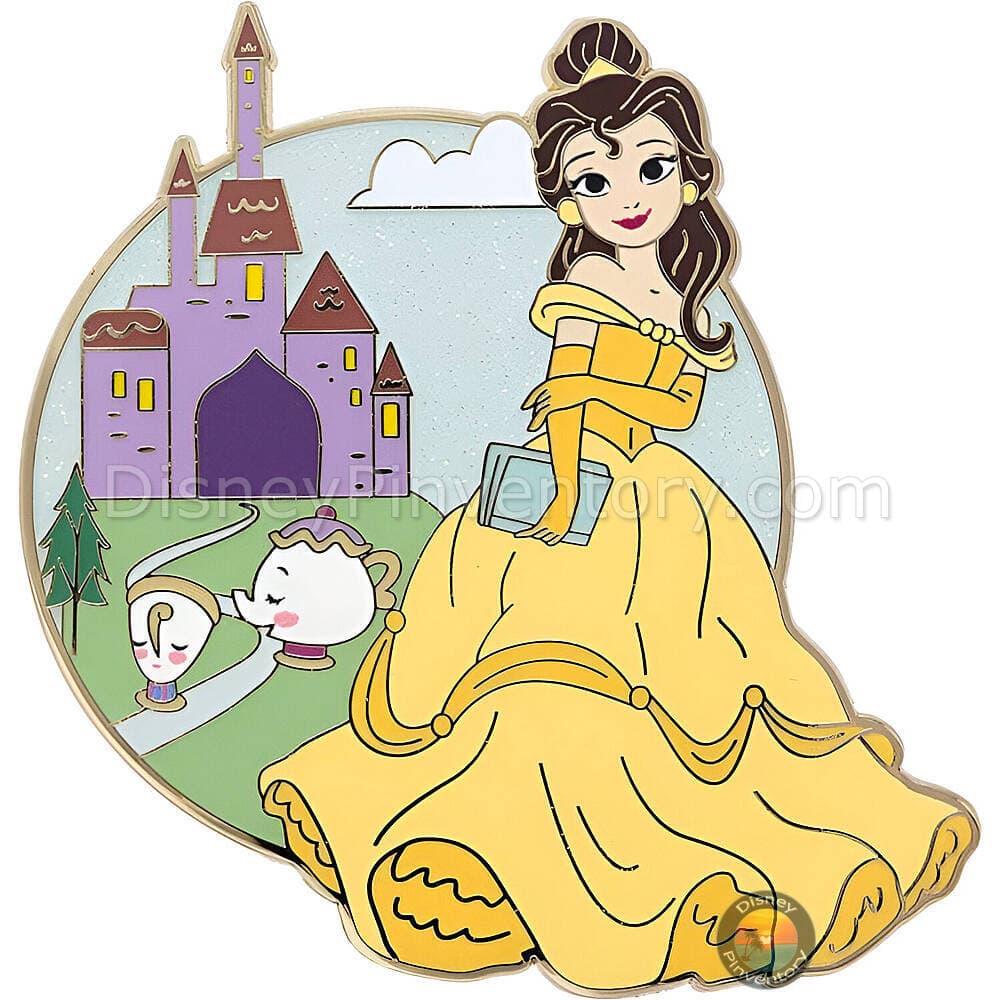 Disney Princess Enchanted Kingdoms Mystery Pin Set - Belle Glitter Chaser - Pinktacular Pin Party - Pin 47881
