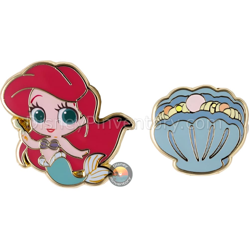 Disney Mini Micro Princess Royal Treats Mystery Pin Set - Ariel & Oyster with Pearl Treat Set - Pinktacular Pin Party - Pin 47922