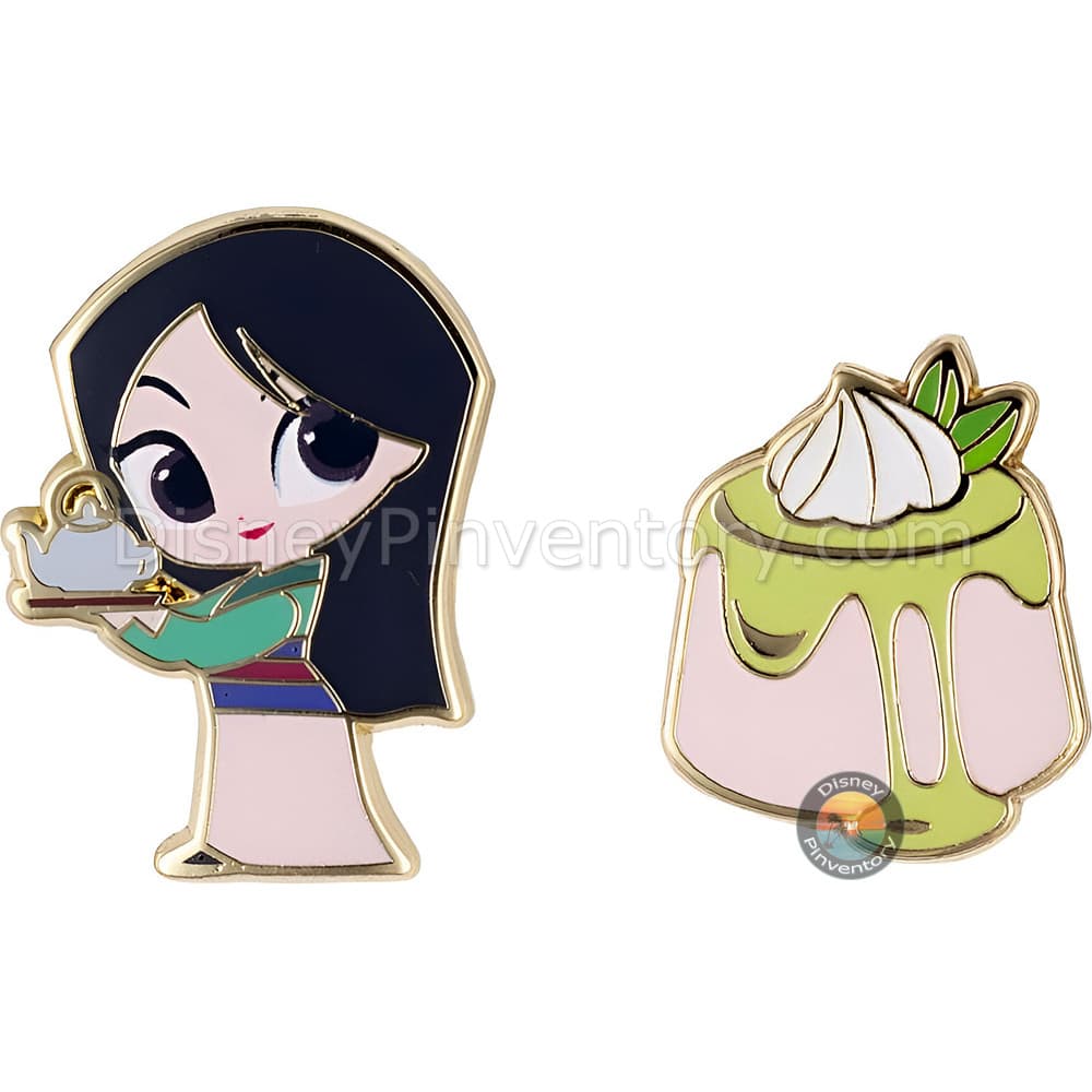 Disney Mini Micro Princess Royal Treats Mystery Pin Set - Mulan & Flan Treat Set - Pinktacular Pin Party - Pin 47927