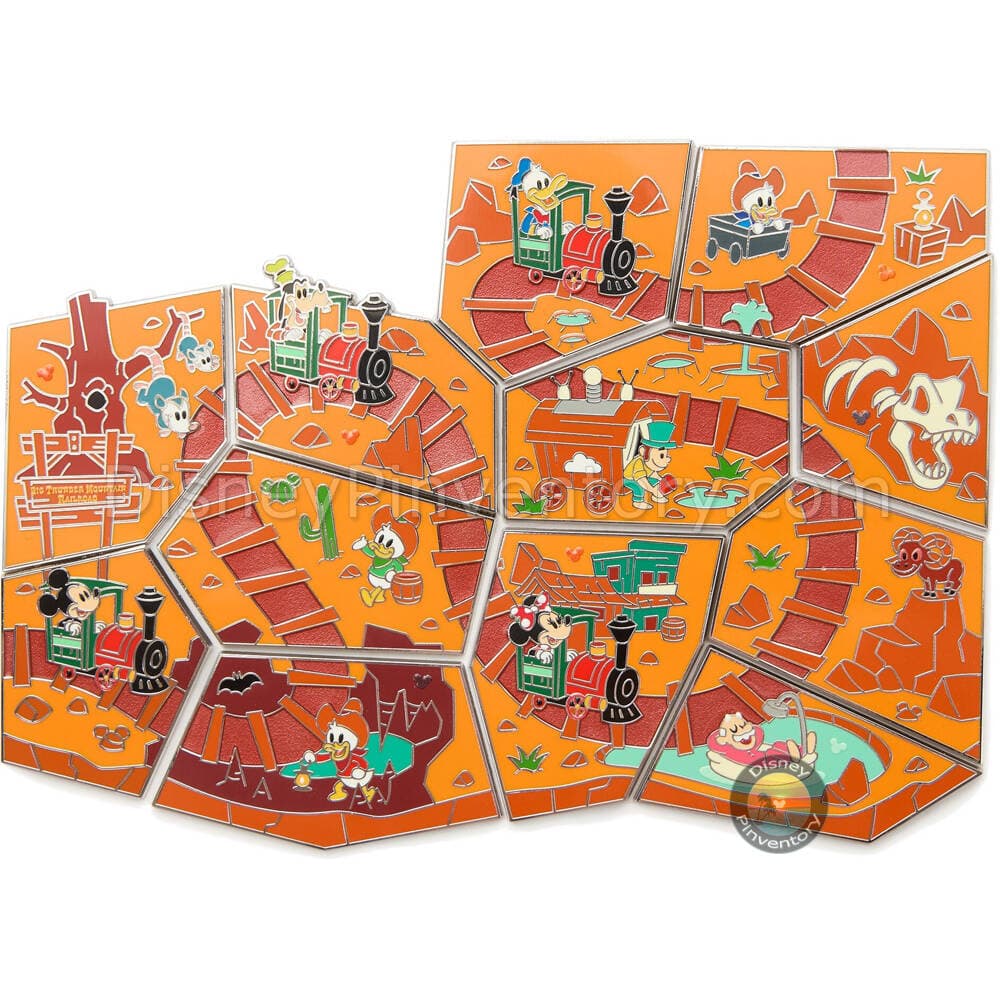 Walt Disney World Big Thunder Mountain Attraction Map Puzzle Mystery Pin Set - Pin 48096