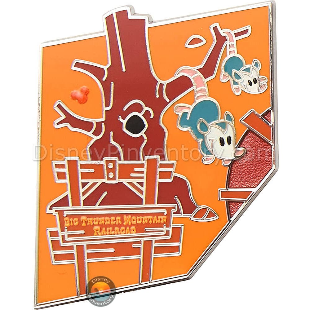 Walt Disney World Big Thunder Mountain Attraction Map Puzzle Mystery Pin Set - Opossums - Pin 48100