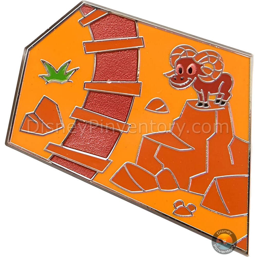 Walt Disney World Big Thunder Mountain Attraction Map Puzzle Mystery Pin Set - Mountain Goat - Pin 48104