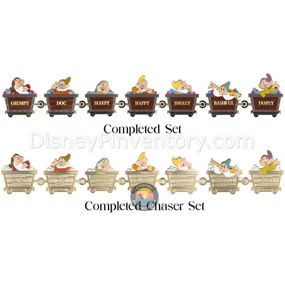Disney Snow White and the Seven Dwarfs Mine Cart Mystery Pin Set - PALM Exclusive - Pin 48299