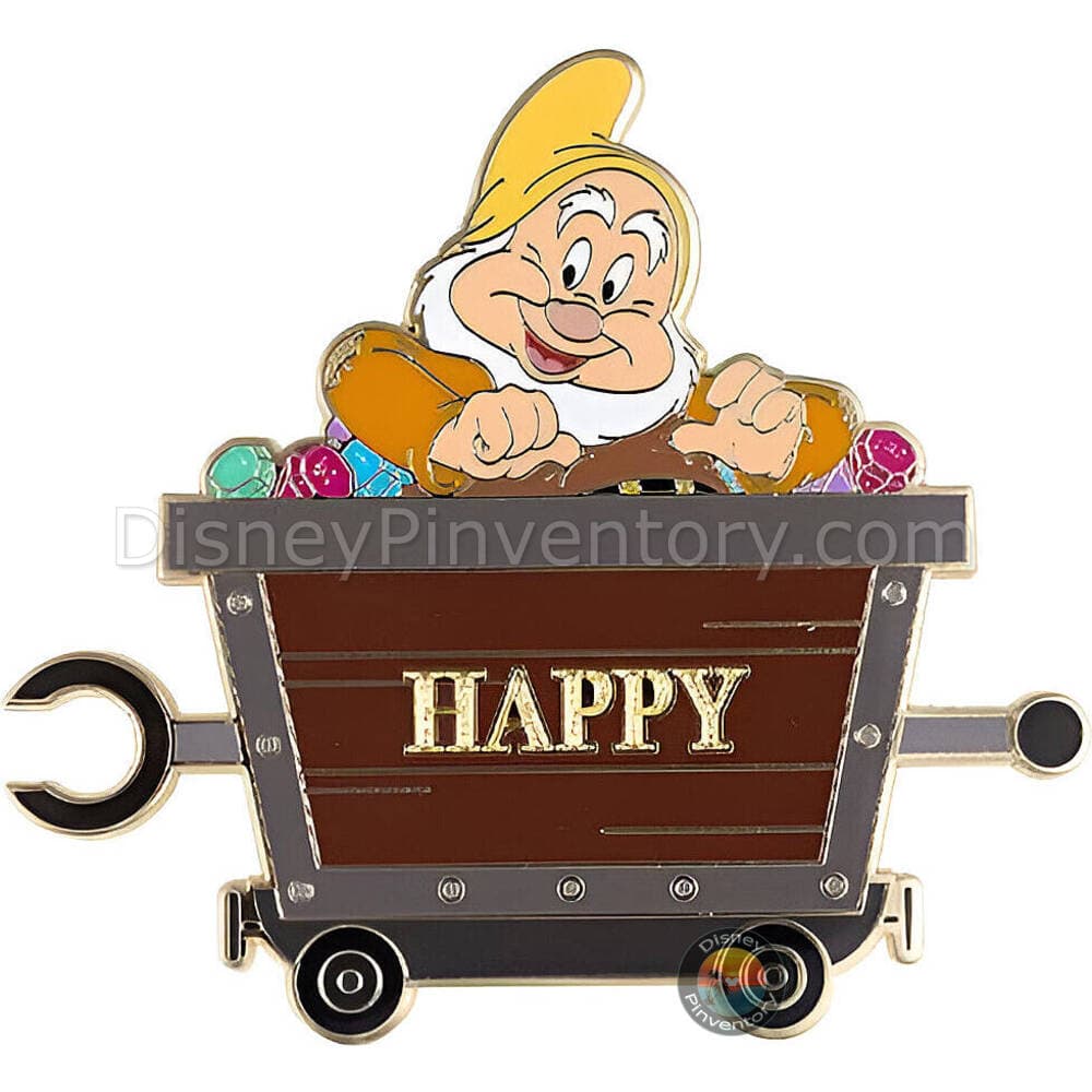 Disney Snow White and the Seven Dwarfs Mine Cart Mystery Pin Set - Happy - PALM Exclusive - Pin 48303